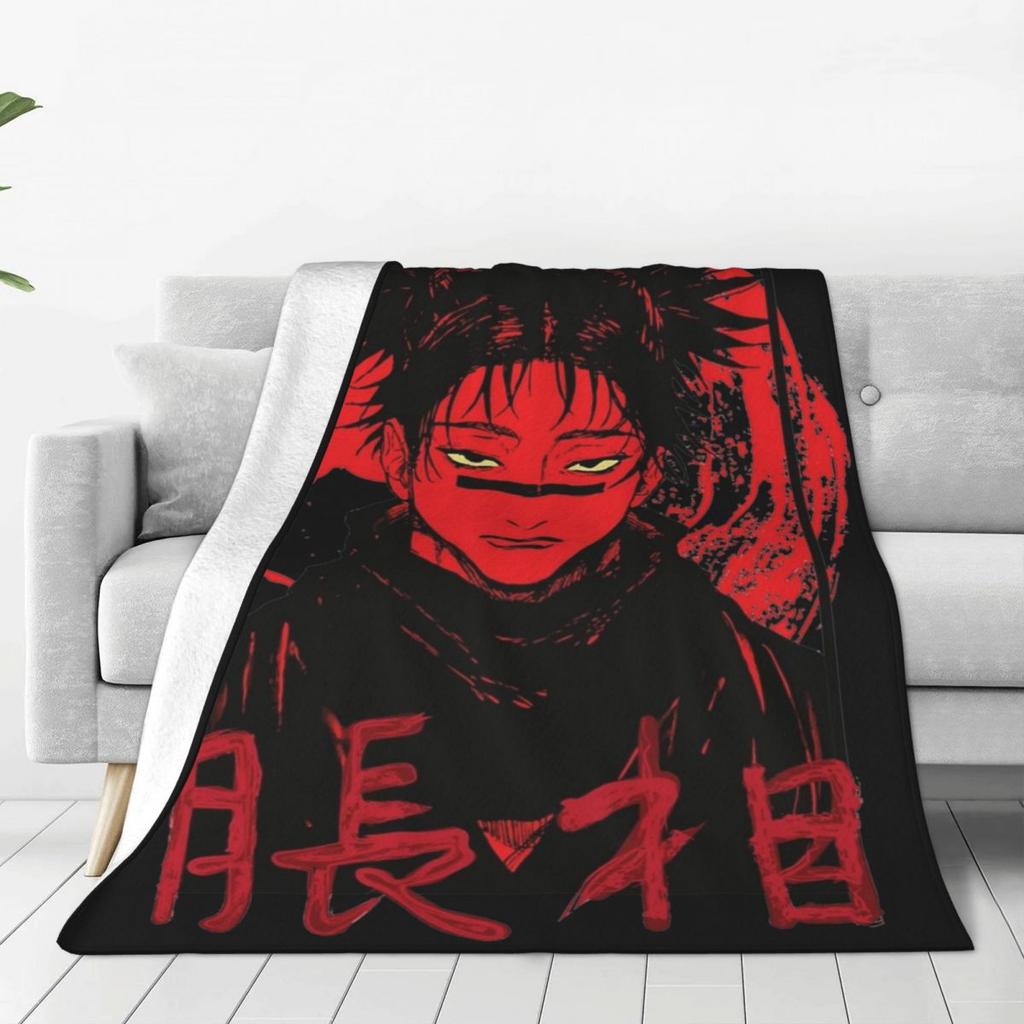 Gemütliche Choso JJk Manga Jujutsu Kaisen Decke Merch Bettwäsche Dekorative Rote Blutdecke Überwurf Ultra-Weiches Flanell für das Büro
