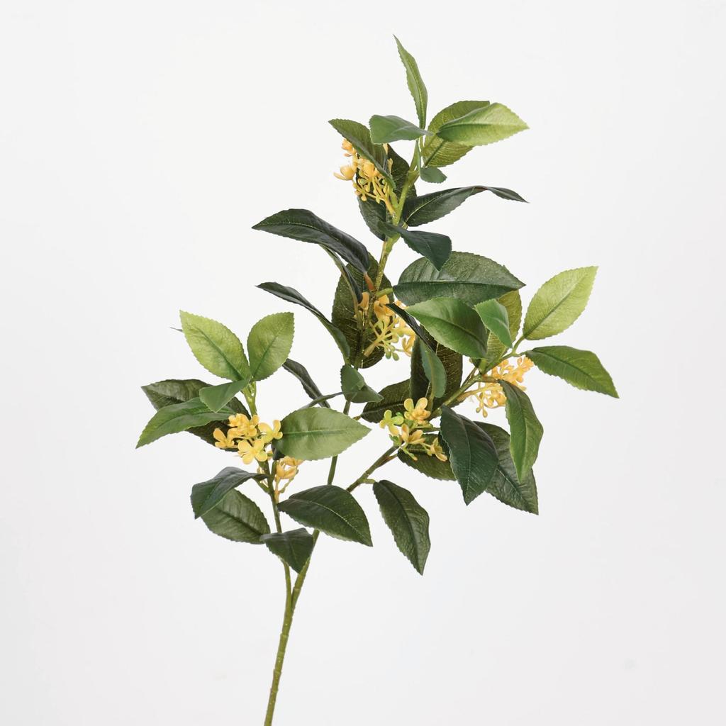 Artificial Osmanthus Tree Branches with Leaves for Hotel and Model Room Decor