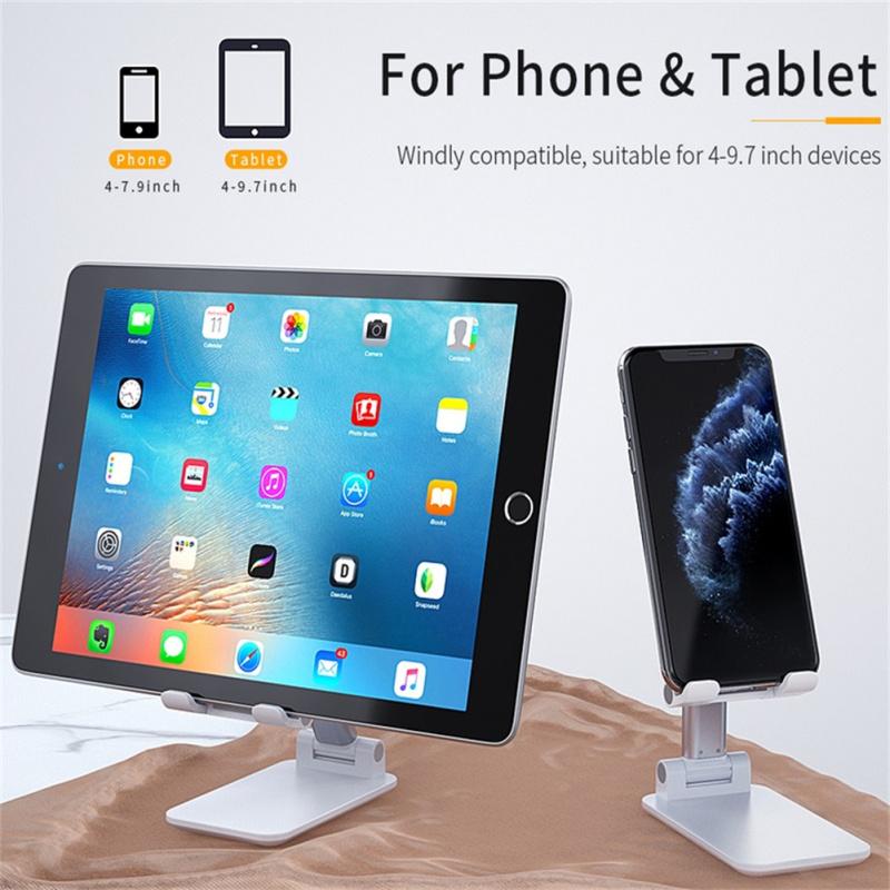 Suporte Dobrável Elevatório para Celular, Altura Ajustável em 2 Níveis, com Almofada de Silicone Antiderrapante