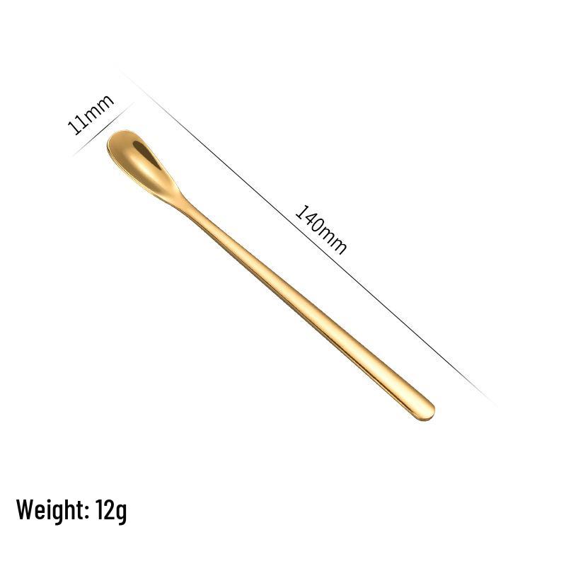 Japanese 410 Stainless Steel Long Handle Mixing Spoon for Tea, Coffee, Dessert & Ice