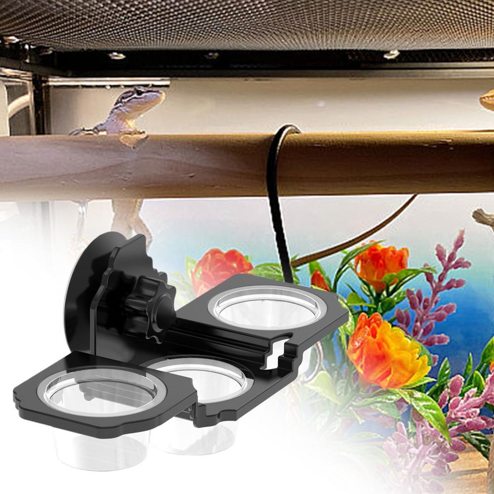 Gecko Feeding Ledge Reptile Food Dish Feeding Cup Suction Cup Feeder Terrarium Bowl For Lizard Snake Tortoise Bearded Dragon