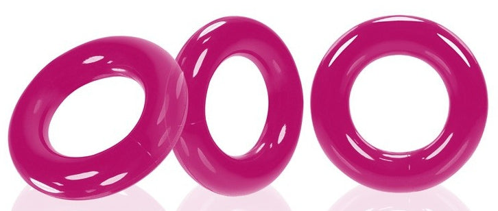 Lot de 3 cockrings Willy Rings Rose - Oxballs - Cockrings Flexibles