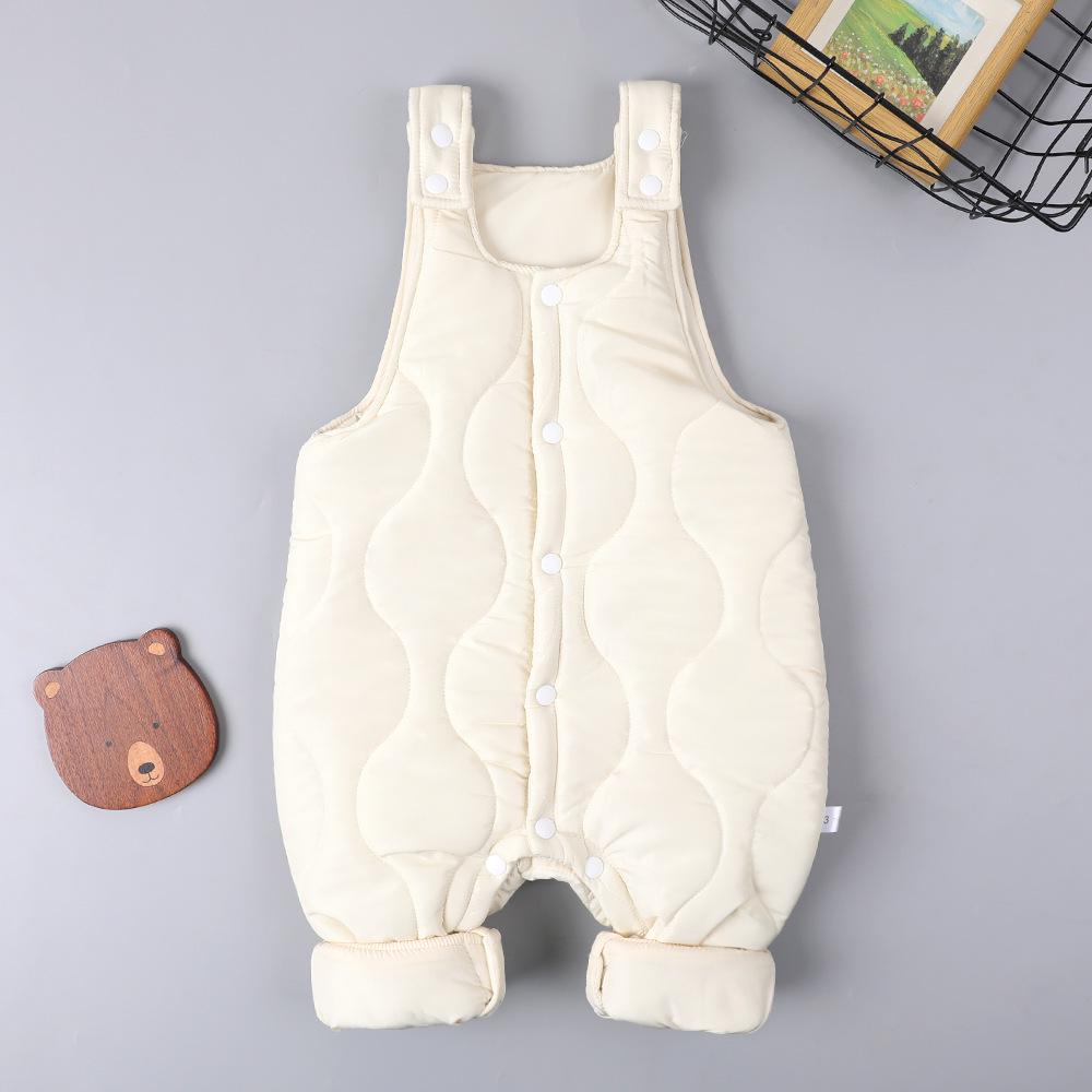 Pikowany kombinezon niemowlęcy: Ciepłe kombinezony jesienno-zimowe z rozpięciem w kroku