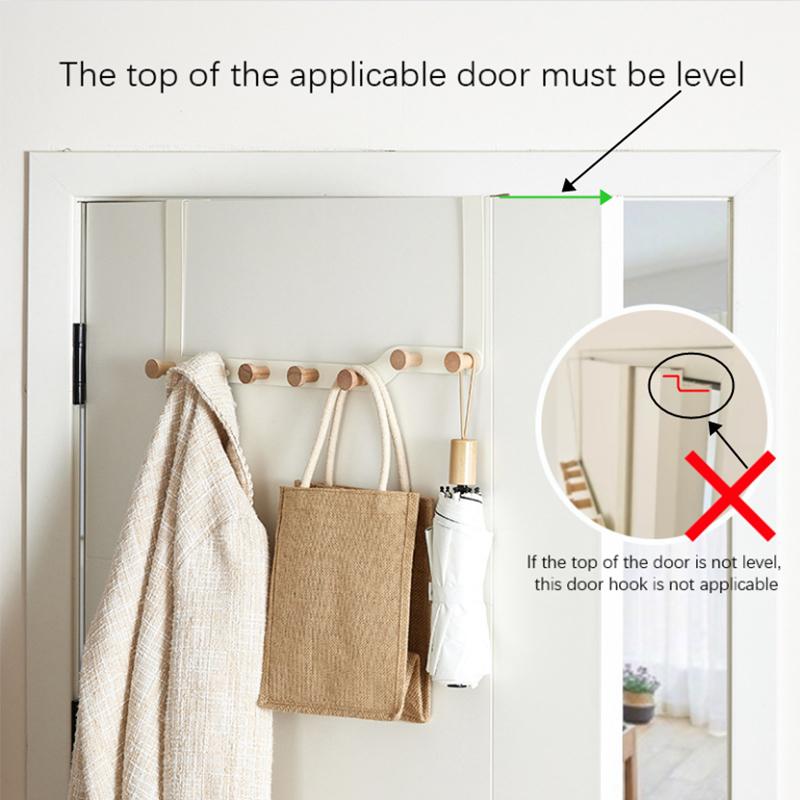 Over The Door Hook Hangers,Entryway Bedroom Organizer Rack for Scarf Hat Belt Coat Bag,Housekeeping Organizers with Wooden Hooks