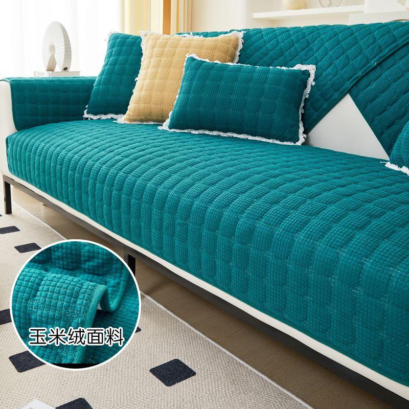 Modern Simple Sofa Cover Cotton Non-Slip Living Room Sofa Cushion Fabric Dust-Proof Furniture Protection Cushion Universal
