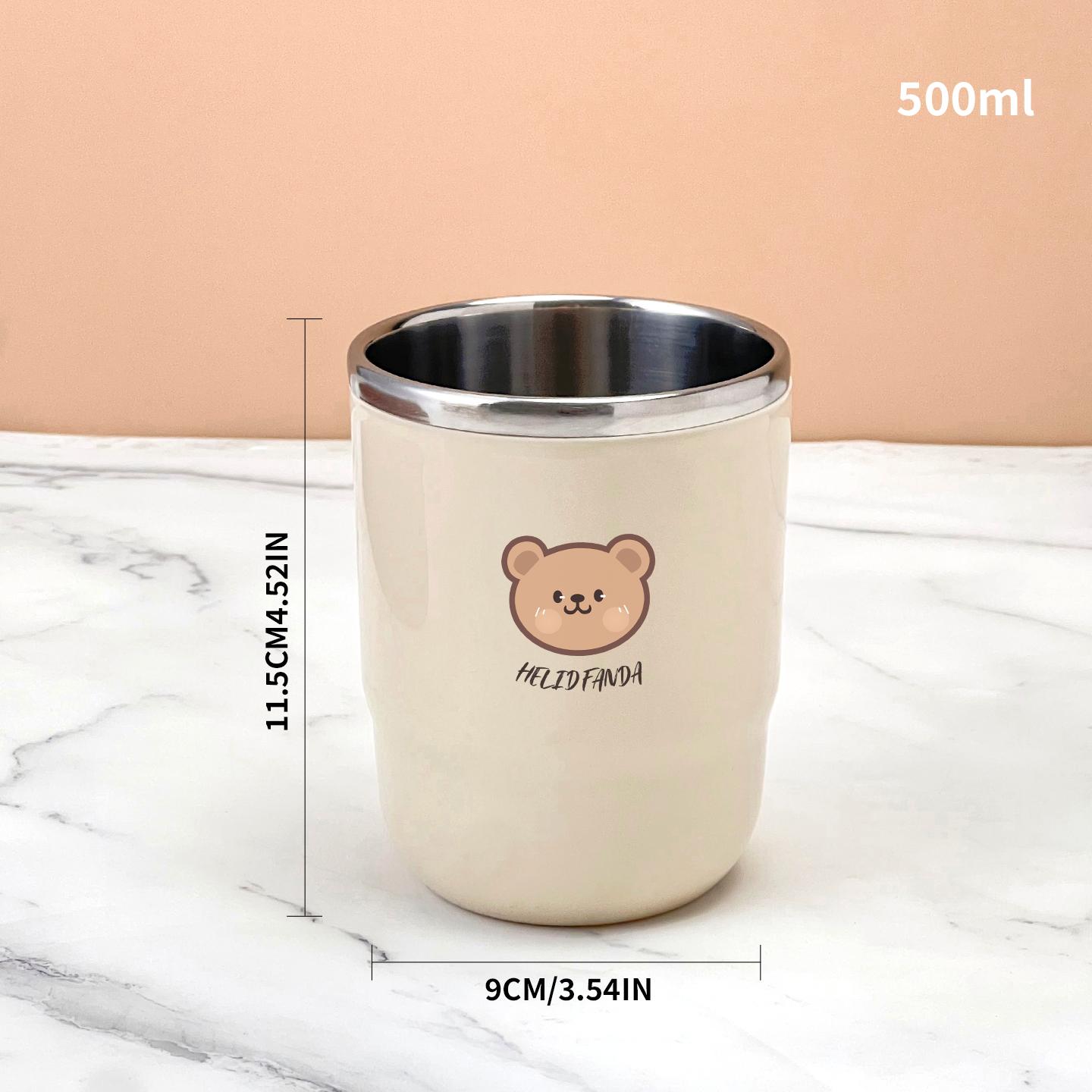 304 Stainless Steel Toothbrush Cup Cartoon Reusable Travel Portable Gargle Cup Toothbrush Holder Bathroom Accessories Water Cup
