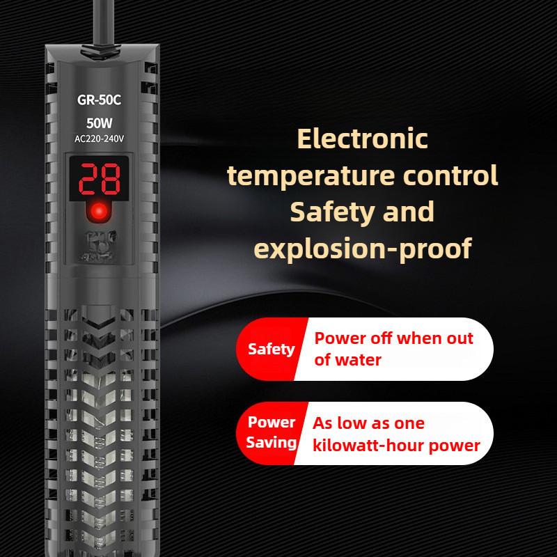 Fish Tank Electric Heating Rod Explosion Proof Glass Digital Display Heater Turtle Aquarium Automatic Thermostat