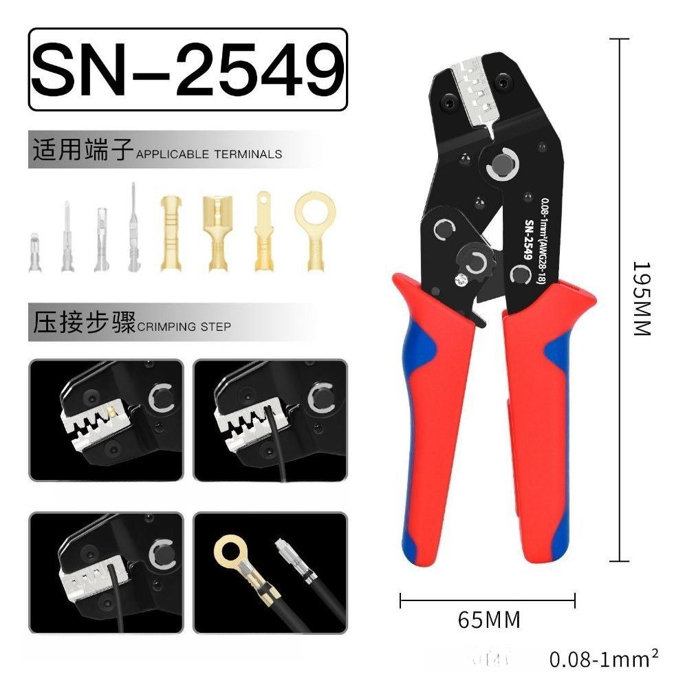 Professional Labor-Saving SN-18B Crimping Pliers Compatible with 6.1/1.8/1.8mm Spade Terminals for Precise Crimping for Dupont