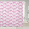 Feelyou Pink Bow Bath Curtain for Kids Boys Girls 72"x72" Cute Dreamy Princess Style Shower Curtain Waterproof Bow Pattern Bathroom Shower Curtain