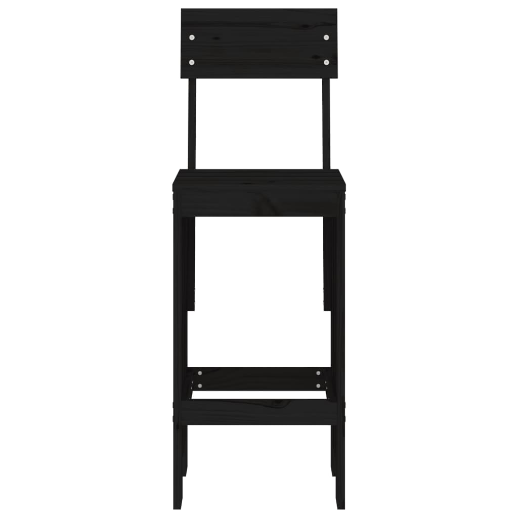 Vidaxl Bar Stools, 2 Pcs, Black, 40X48.5X115.5 Cm, Pine Wood