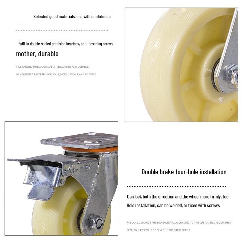 Heavy Duty Nylon Swivel Caster Wheel with Brake