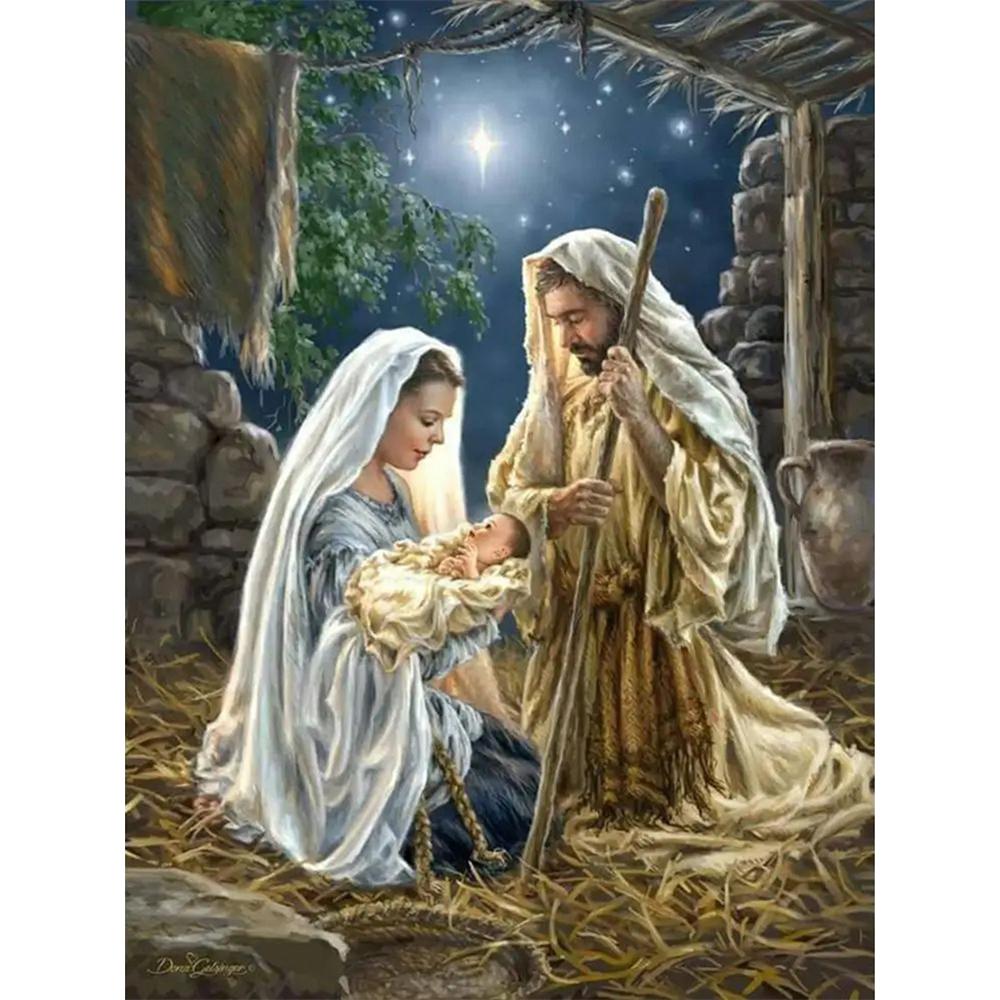 

Disney Diamond Painting Nativity Theme Oil Painting Wall Decoration Full Diamond Cross stitch DIY Gift Home Decoration Round 20x30cm
