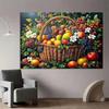 2D Abundant Summer Fruits Backdrop Classic Oil Painting Style Studio Photography Background