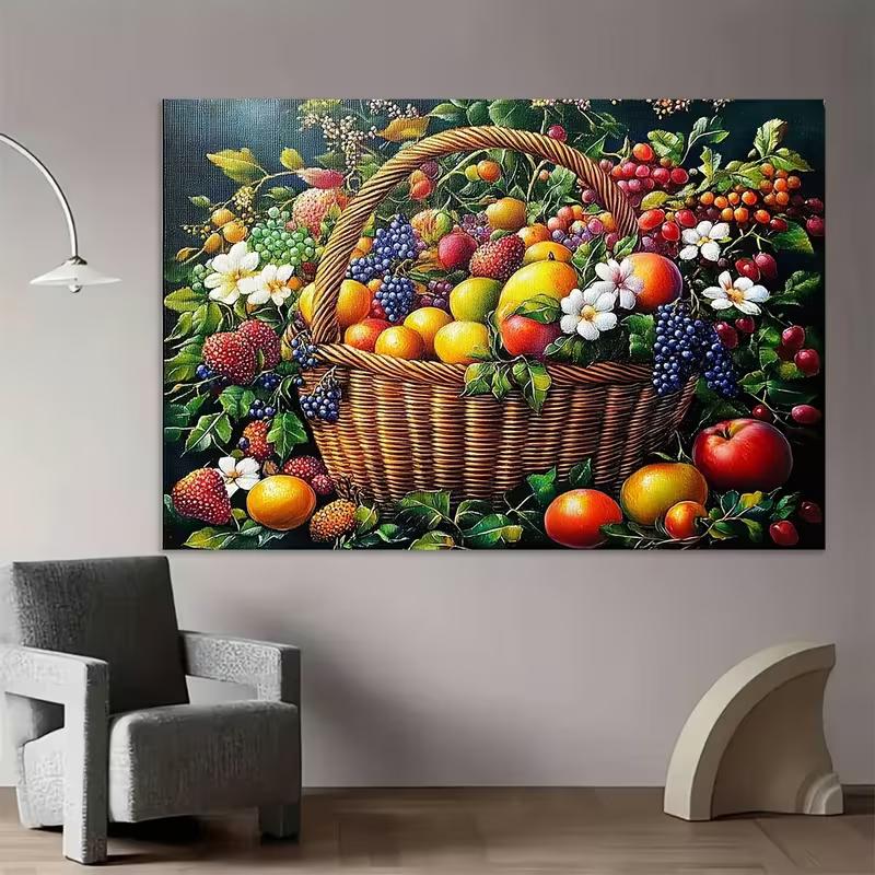 2D Abundant Summer Fruits Backdrop Classic Oil Painting Style Studio Photography Background