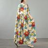 Kurzarm Plus Size Baumwolle Vintage Blumenmuster Neu in Kleidern für Damen lässig locker langes Sommerkleid