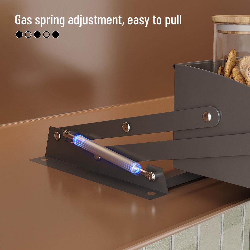 Non-Drill Kitchen Cabinet Pull-Down Spice Rack