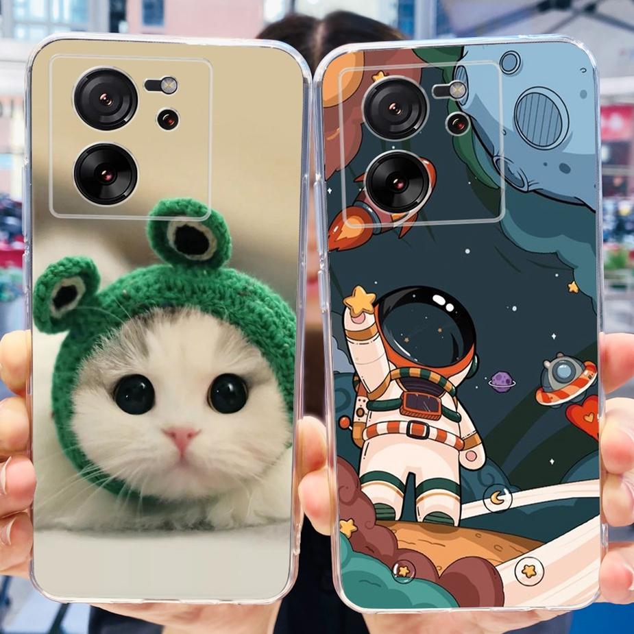 For Xiaomi 13T Pro Case Luxury Painted Back Cover Clear Silicone Phone Case For Xiaomi Mi 13T Pro 13TPro Soft Fundas 6.67'' Bags
