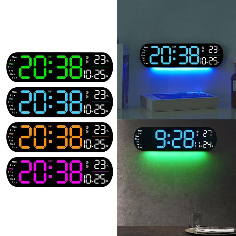 Stylish LED Digital Alarm Clock with Adjustable Brightness Wall Mount Clock Perfect for Bedroom, Offices,Home Decors