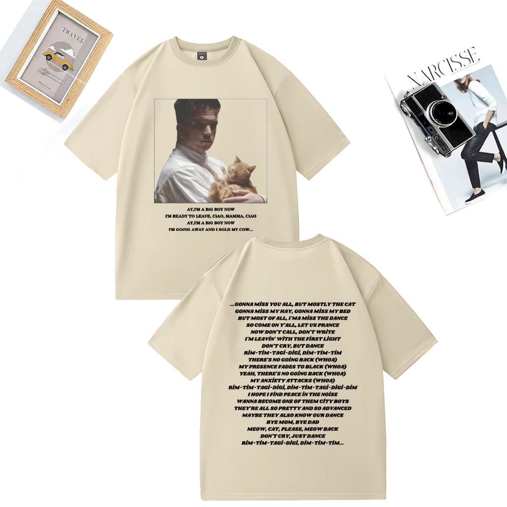 Baby Lasagna Rim Tim Tagi Dim Eurovision Móda Tričko Unisex DÁMSKÉ vtipné Kočka krátký rukáv Trička Unisex oversized Bavlněná trička