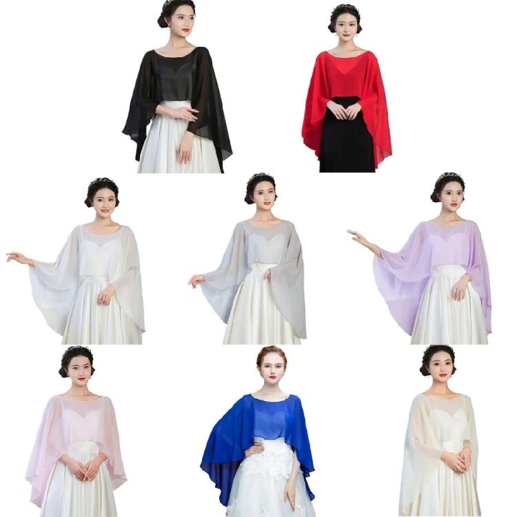 Breathable Polyester Yarn Shawl Wrap For Women Outdoor Activity Sun Protective Capes Scarf for Vacation and Formal Event
