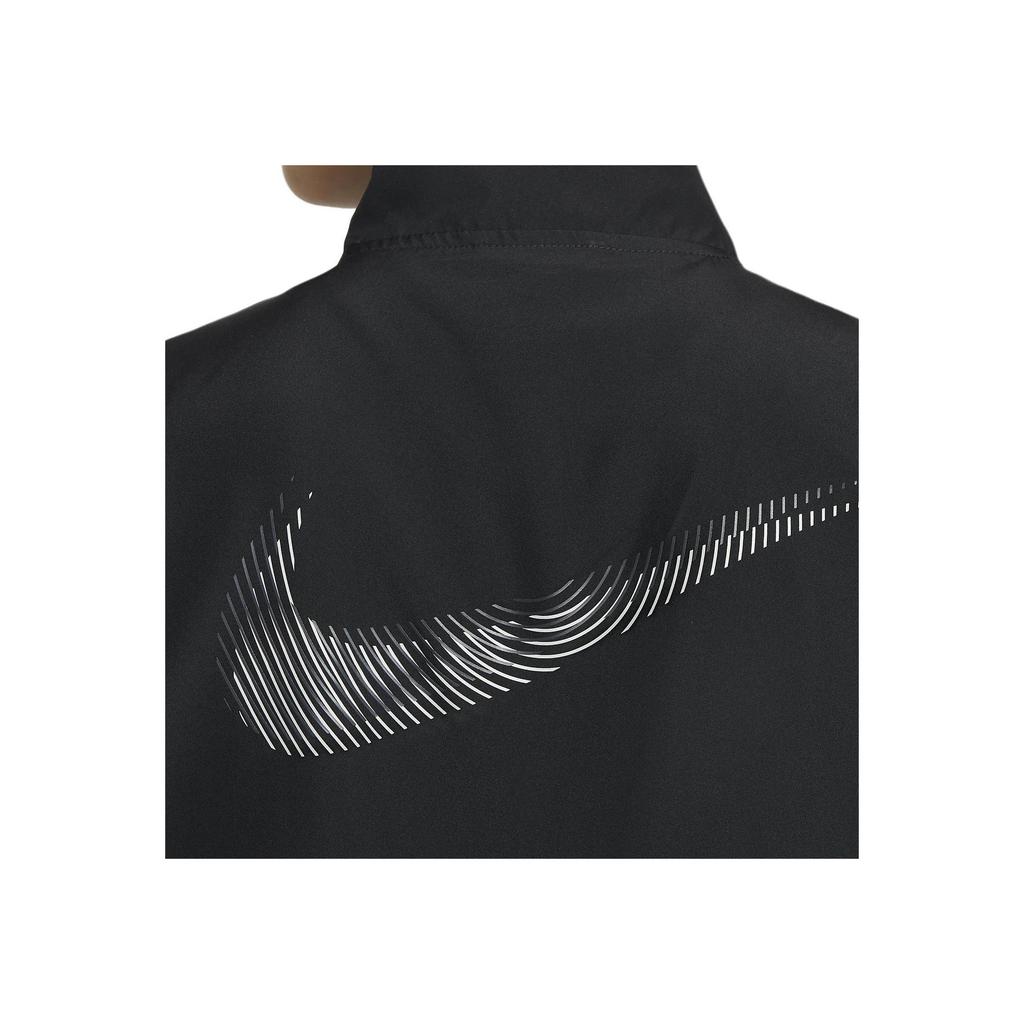 Nike Loose Stand Collar Solid Color Zip-Up Jacket Women Outerwear Black FB4695-010