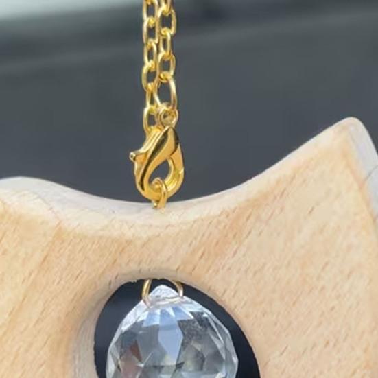 Wooden Bird Suncatcher Hanging Decoration Indoor Outdoor Garden Rainbow Maker Bird Ornament with Faux Crystal Ball