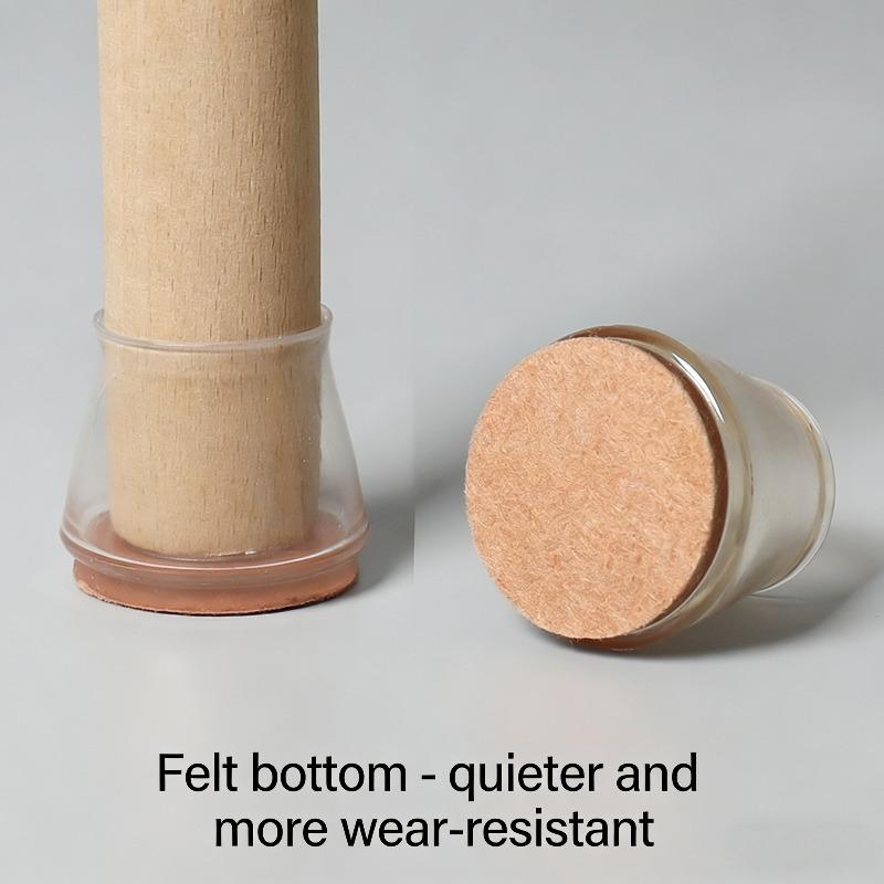 Chair Leg Floor Protectors Anti-Slip Felt Pads Silicone Cover Wear-Resistant Caps Scratch-Proof Sliders For Hardwood Floors