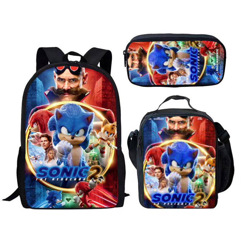 Piece 3 Pattern Schoolbag Lunch Bag Pencil Case Kids Set