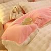 Plush Four Piece Set Double Sided Warm Coral Fleece Quilt Cover Winter Thickened Soft Bed Sheets Pillowcases Bedding Products