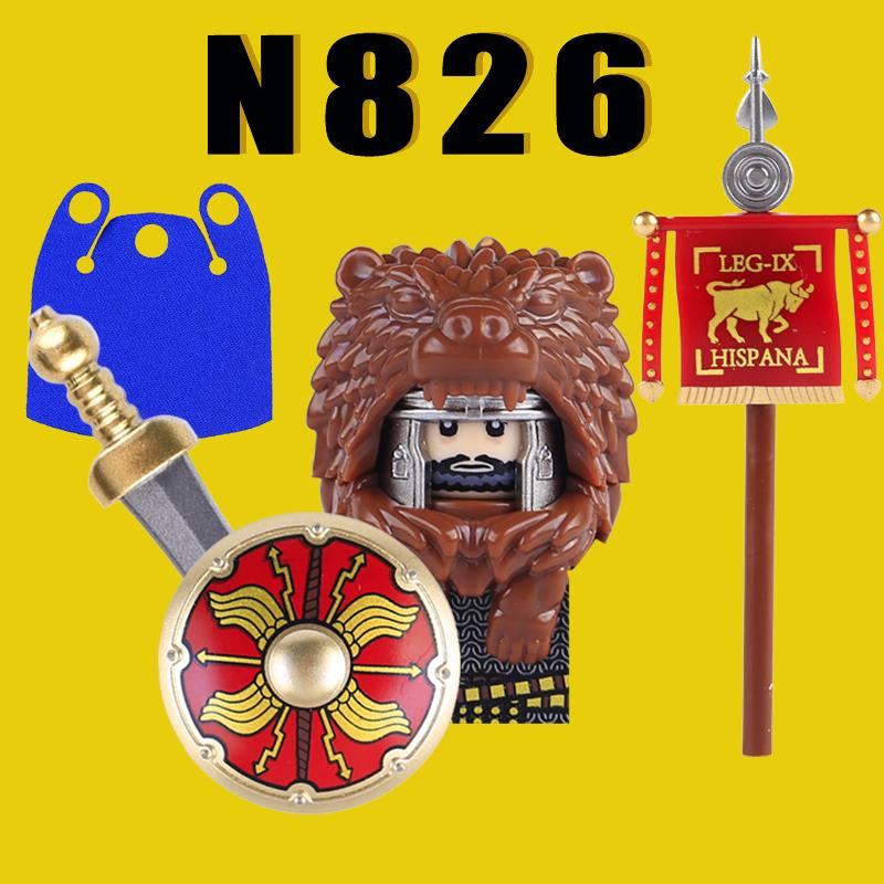 Medieval Military Rome Knights Building Blocks Castle Army Warrior Soldier Figures Crossbowman Shield Sword Legion Bricks Toys