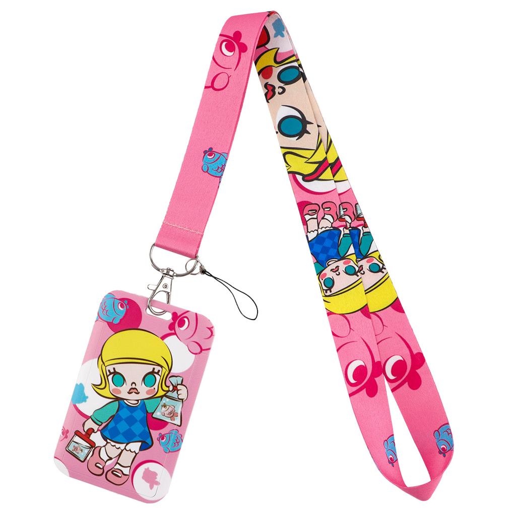 Badge Holders Card Pocket  Adjustable Neck Strap for ID Cards, Office, School - Soft Fabric Lanyard for Nurses, Teachers, Kids