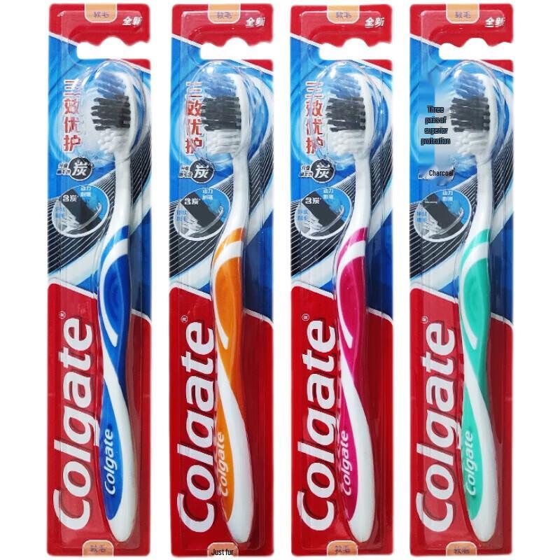 Colgate Triple Action Soft Bristle Charcoal Toothbrushes, 6-Count Pack