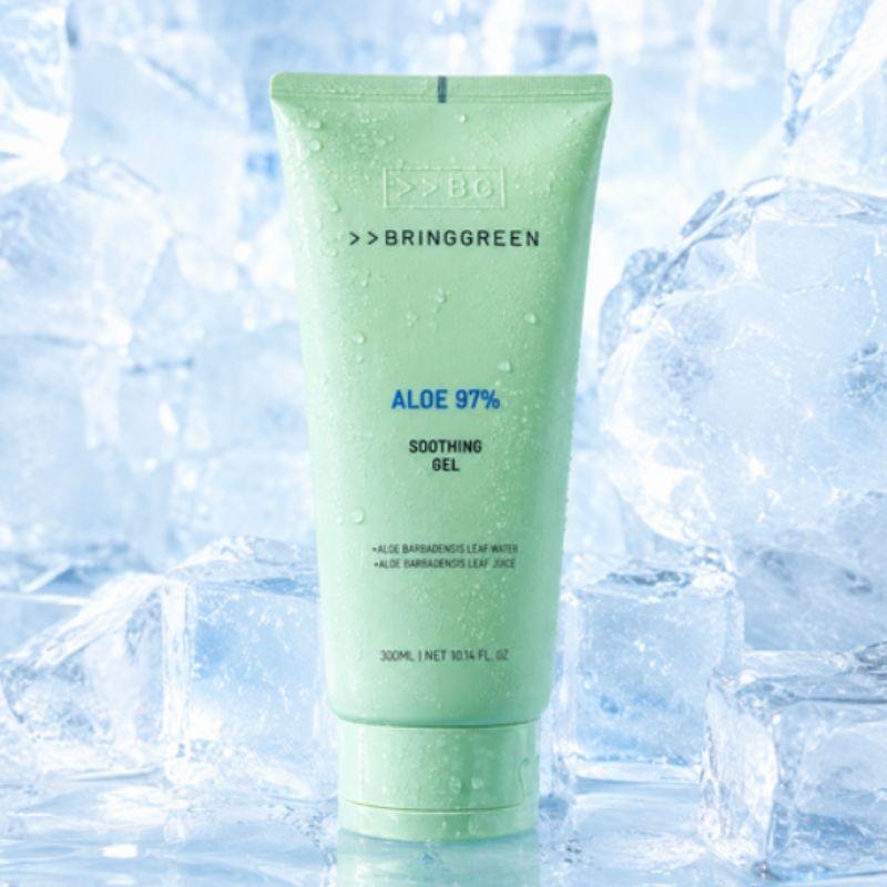 BRING GREEN Aloe Beruhigendes Gel 300 ml x 2 Set Feuchtigkeitsspendendes Kühlendes Feuchtigkeitsgel Vielseitig für Gesicht & Körper K-Beauty Hautpflege