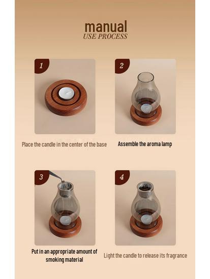 Agarwood Insulated Incense & Candle Aromatherapy Glass Burner Lamp