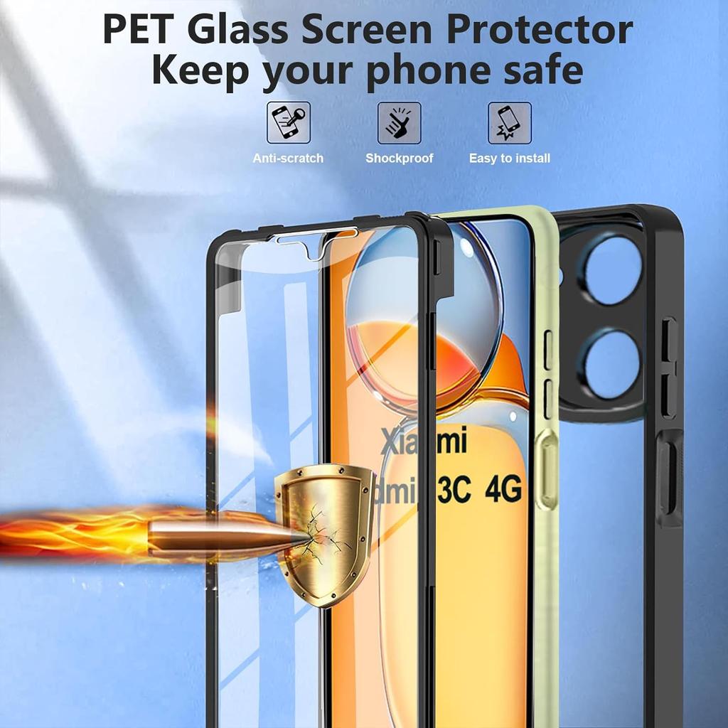 Liquid Silicone 360 Degree Hybrid Case for  Xiaomi Redmi 13C 4G 9C 10A 10C 10 2022 12C 12 4G Protect Shockproof Full Protection Cover