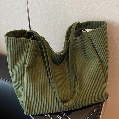 Sac en velours côtelé pour femme grande capacité automne 2025 nouveau sac à bandoulière décontracté pour le shopping sac cabas de grande valeur pour les trajets quotidiens