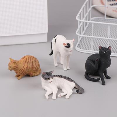 Solidny Model Zwierzęcia Symulacyjnego Leżący Pomarańczowy Kot Figurka Urocza Dekoracja Biurka Mini Model Kota Domowego Ornament