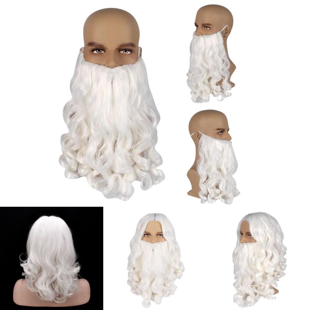 Santa Claus Beard And Wig Set Perfect Finishing Touch To Your Costume