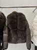 Women's Winter Down Jacket with Fox Fur Collar - Short, Thick & Warm Puffer Coat