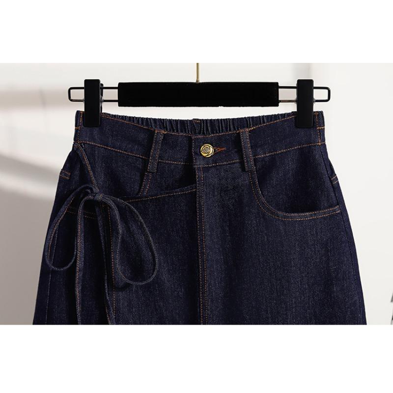 DIMANAF 2026 Primavera Estate Taglie Forti Donna Gonne Corte Pantaloni Jeans Vita Elastica Pantaloncini Oversize Denim Cotone tinta unita
