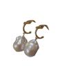 14K Gold Filled Large Baroque Pearl Dangle Earrings with 925 Sterling Silver Needle