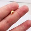 Mirror Polished Stainless Steel Cross Beads for DIY Jewelry, 5x8mm Pendant