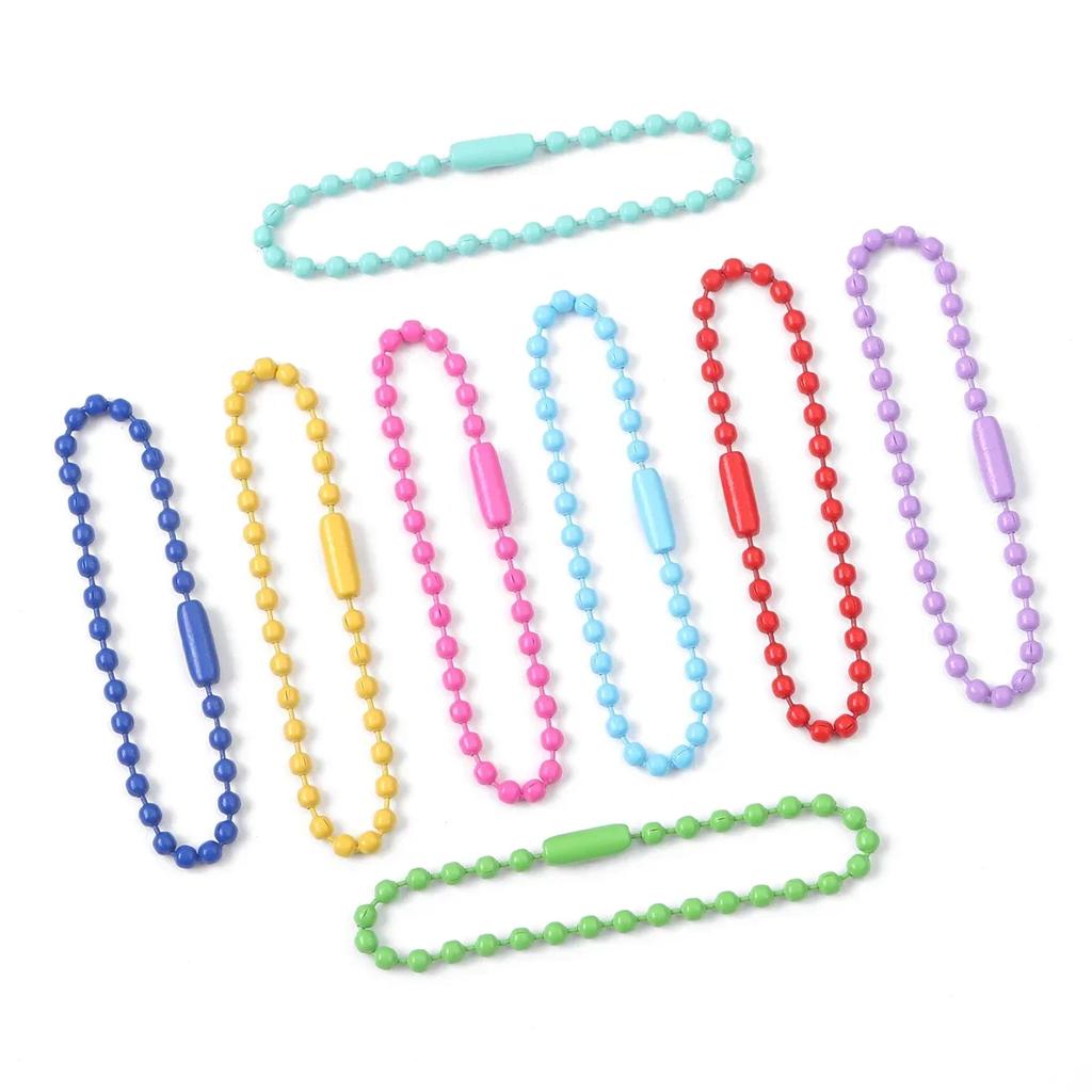 20/40/60/80pcs Ball Bead Chains Fits Key Chain/Dolls/Label Hand Tag Connector For DIY Bracelet Jewelry Making Accessorise 11.5CM