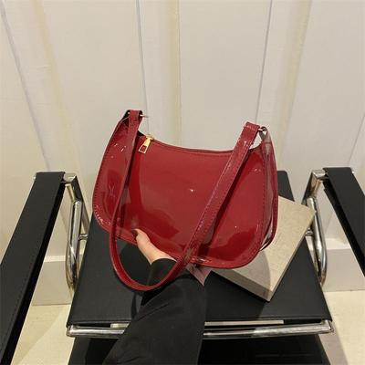 Fashion Women's Handbags Retro Solid Color PU Leather Shoulder Underarm Bag Casual Women Designer Hobos Bag MIT