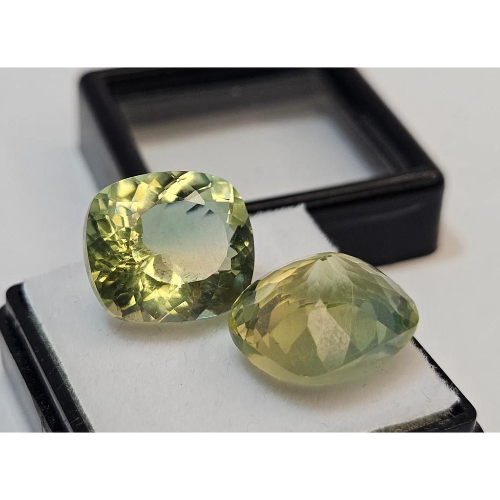 Natural Tourmaline For Making Earrings Cushion Cut 16-17 Ct Pair Gemstone