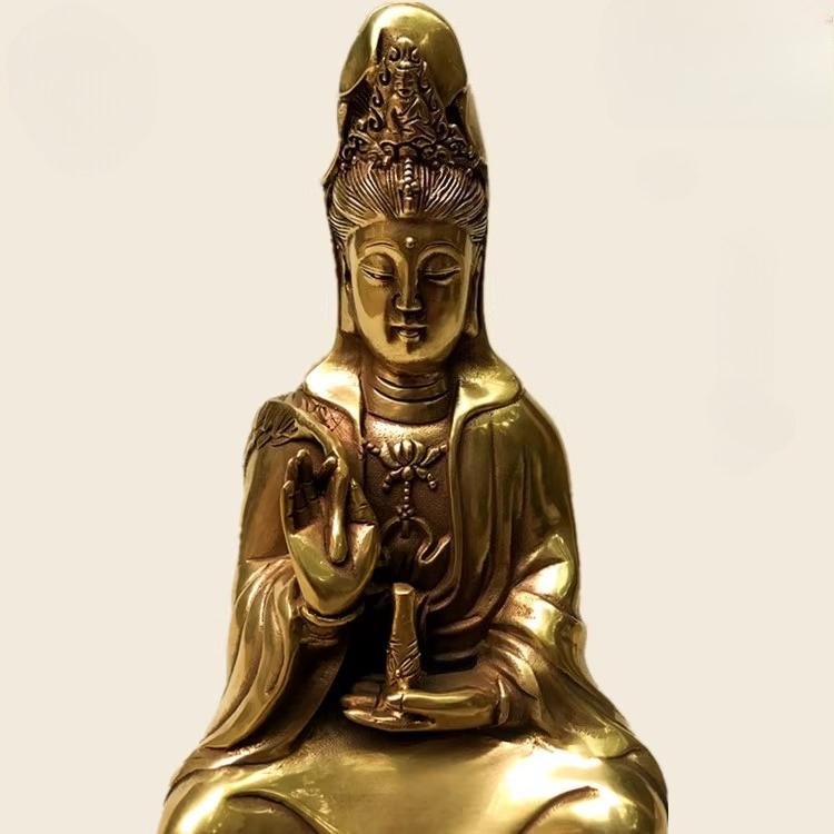Copper Home Furnishing Ornaments Dedicated Guanyin Buddha Statue Guanshiyin Bodhisattva