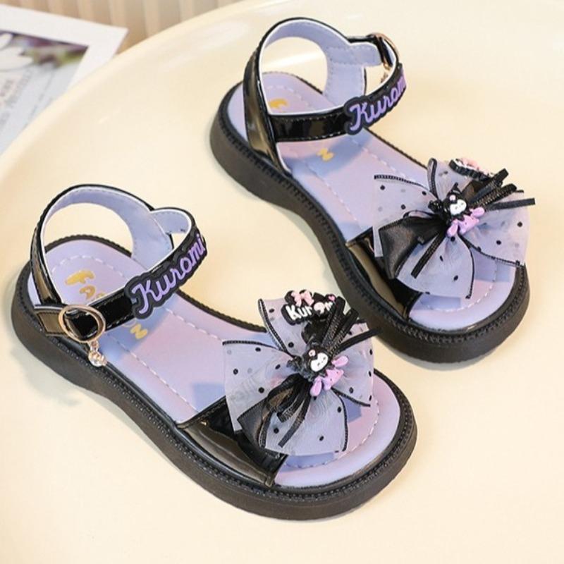 Summer Open Toe Bow Soft Sole Princess Sandals Girls Cute Beach Casual Shoes 26 чёрный