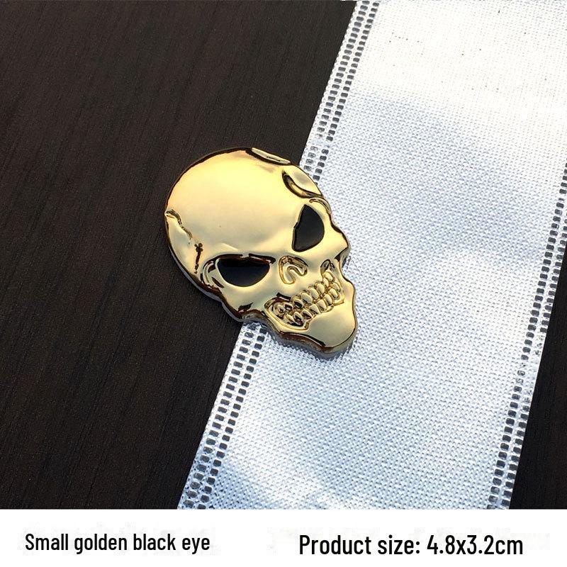 Customized 3D Pirate Skull Metal Car Sticker - Captain Jack Tail Label Body Decoration.