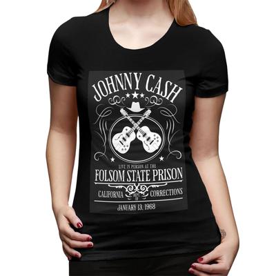 Johnny Cash Live At Folsom State Prison 13. ledna 1968 Tričko pro ženy Kulatý výstřih Dámská trička Krátké oblečení Topy