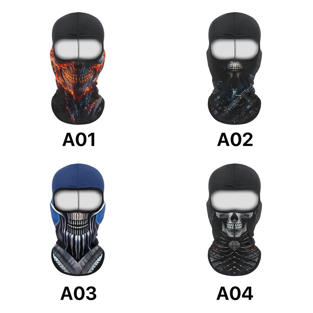 Balaclava Helmet, Animal Skull Pattern Sun UV Protection Face Mask, Lightweight Breathable Neck Gaiter for Motorcycle Cycling